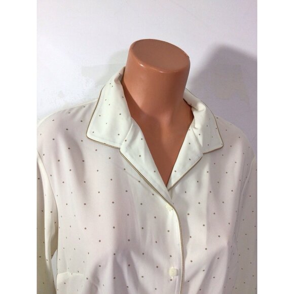 Polka Dot Preppy Shirt Blouse Womens XL New - Picture 4 of 7